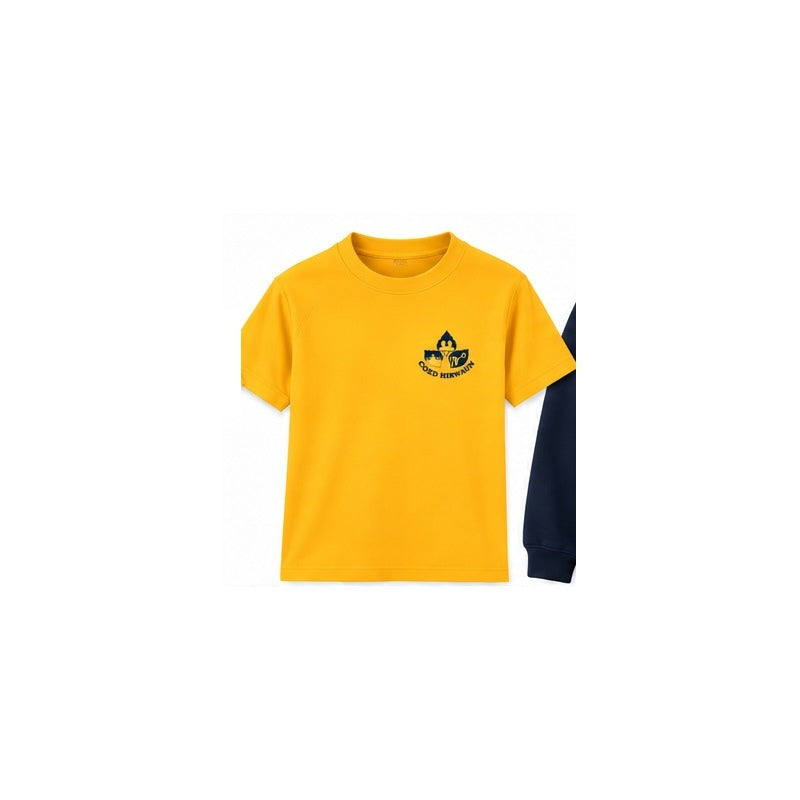Coed Hirwaun school uniform mock-up with approved small school crest