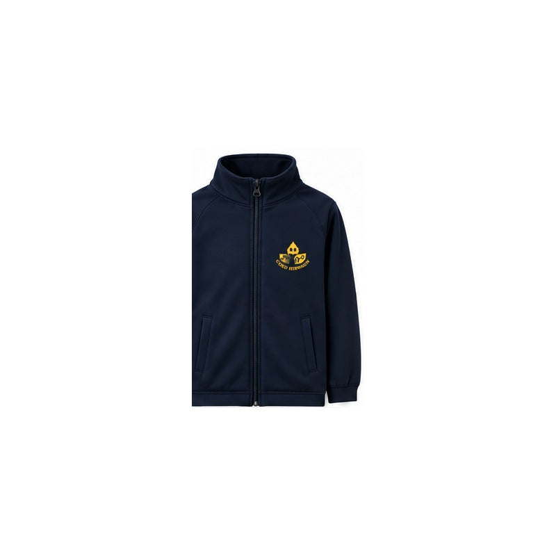 Coed Hirwaun school uniform mock-up with approved small school crest